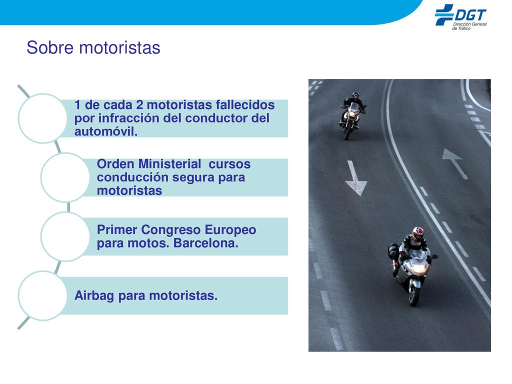 Sobre motoristas 1 de cada 2 motoristas fallecidos por infracción del conductor del automóvil.