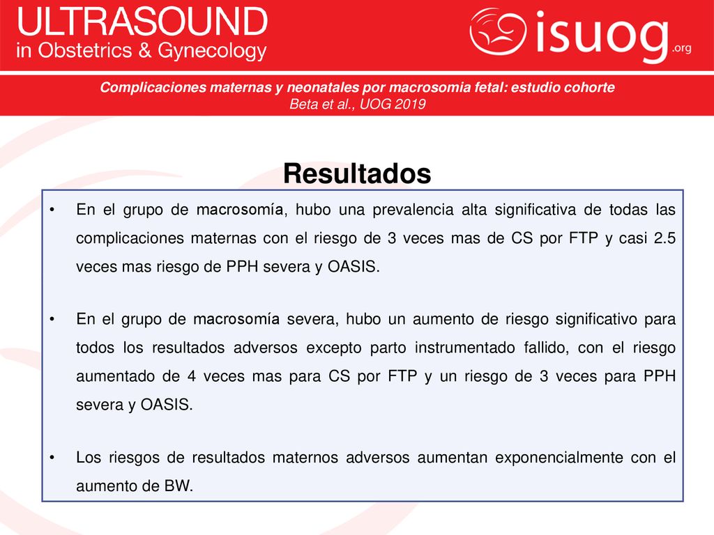 Complicaciones maternas y neonatales por macrosomia fetal: estudio cohorte