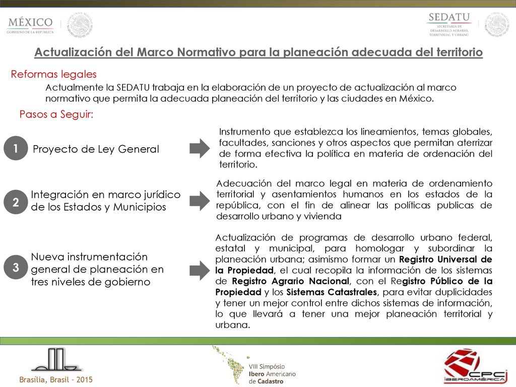 Actualización del Marco Normativo para la planeación adecuada del territorio