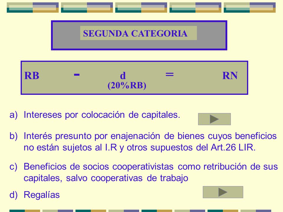 RB - d = RN SEGUNDA CATEGORIA (20%RB)