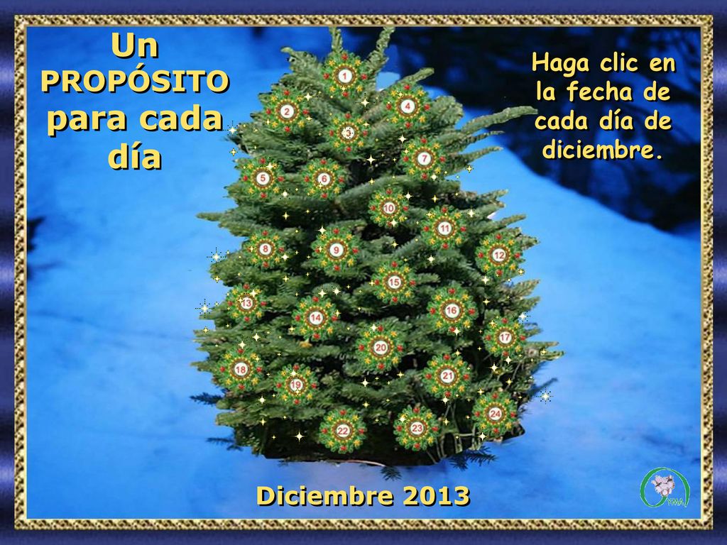 Haga clic en la fecha de cada día de diciembre.