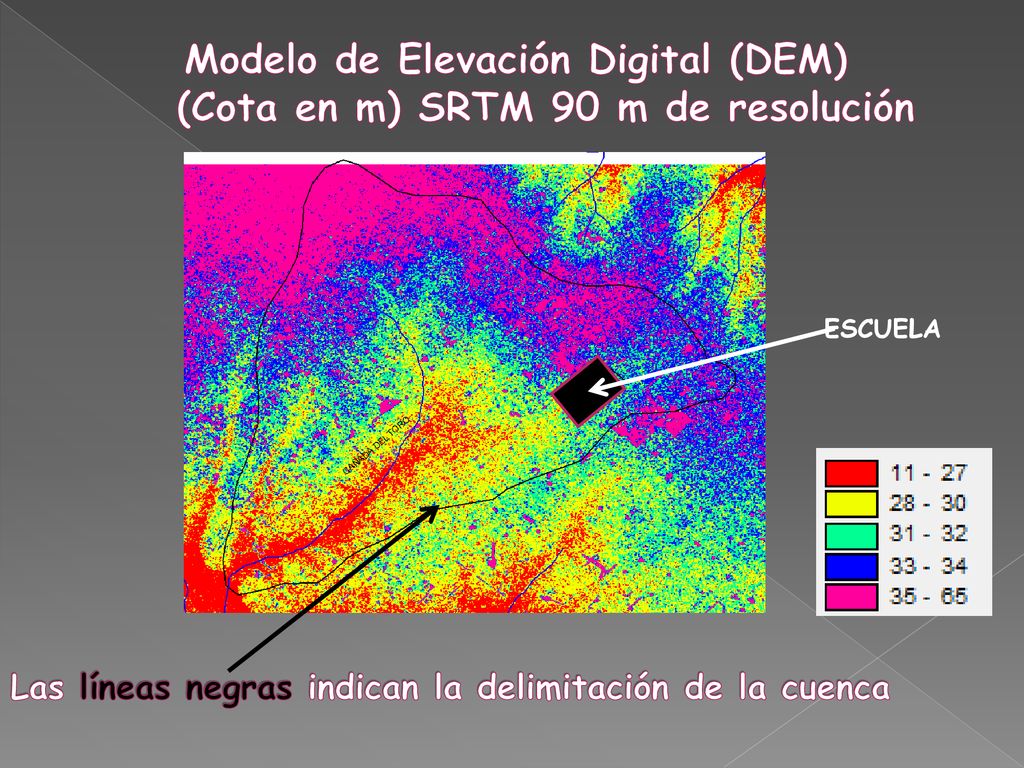 Modelo de Elevación Digital (DEM) (Cota en m) SRTM 90 m de resolución