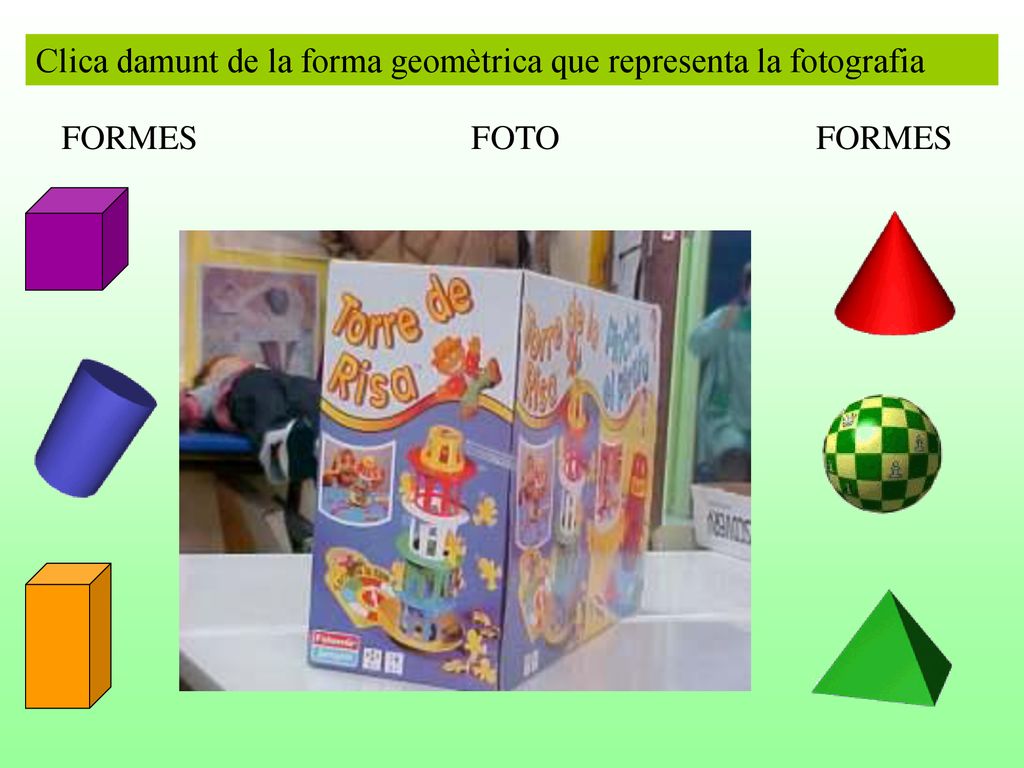 Clica damunt de la forma geomètrica que representa la fotografia