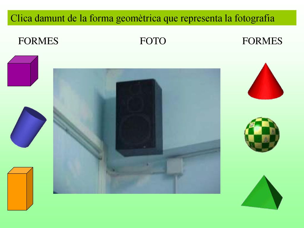 Clica damunt de la forma geomètrica que representa la fotografia