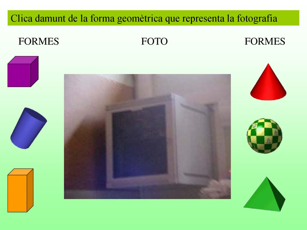 Clica damunt de la forma geomètrica que representa la fotografia