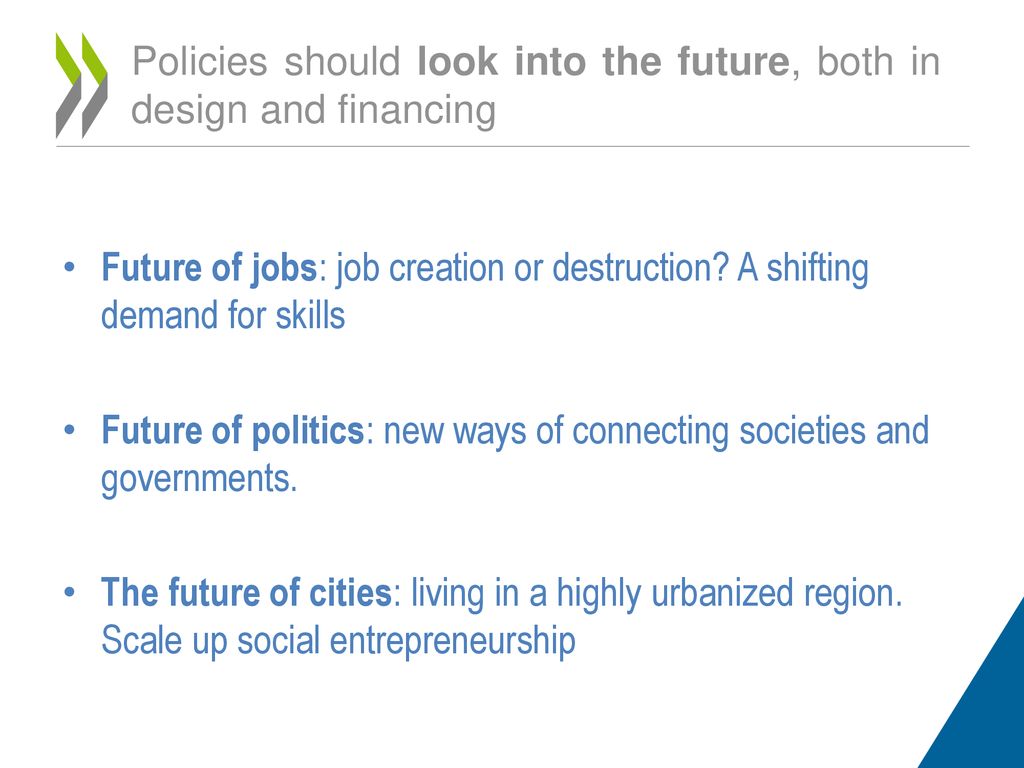Policies should look into the future, both in design and financing