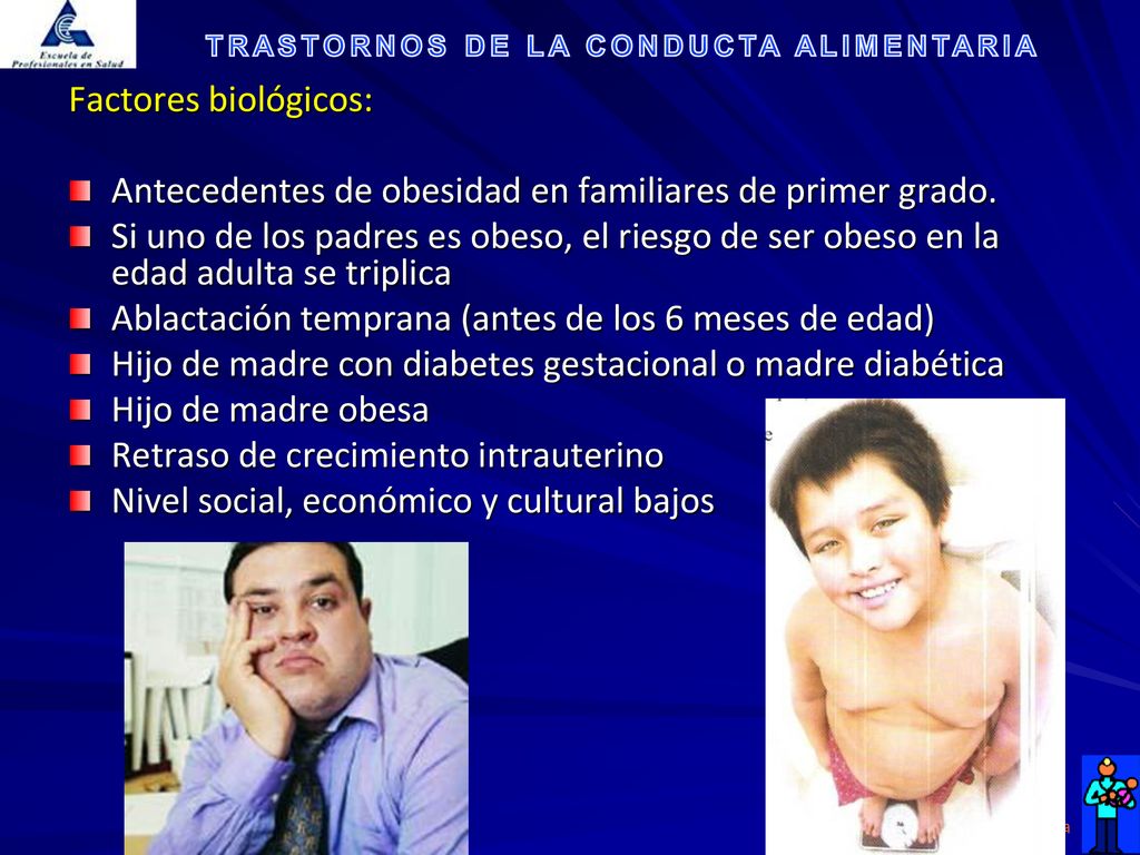 Factores biológicos: Antecedentes de obesidad en familiares de primer grado.