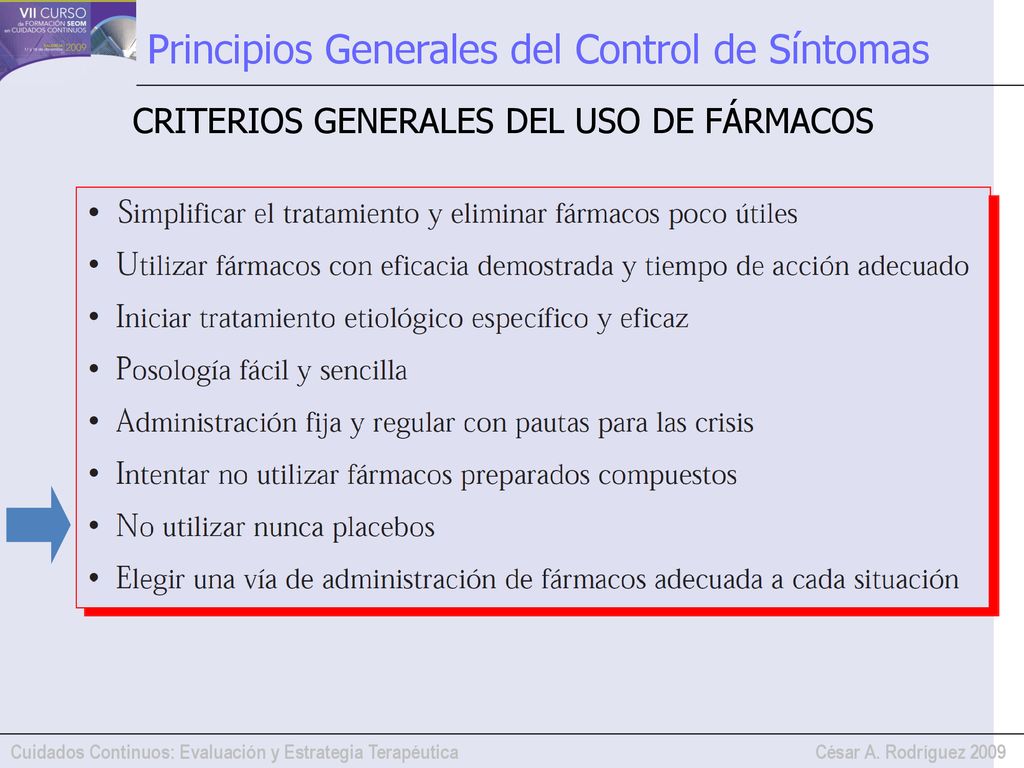 CRITERIOS GENERALES DEL USO DE FÁRMACOS