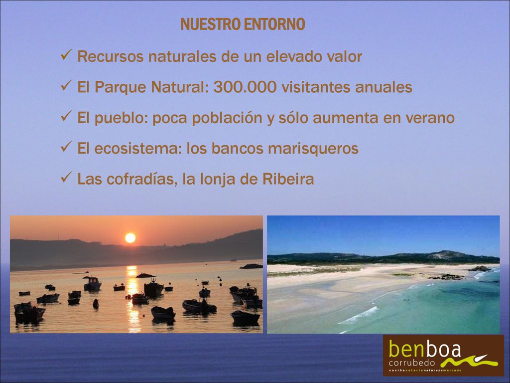 NUESTRO ENTORNO Recursos naturales de un elevado valor. El Parque Natural: visitantes anuales.