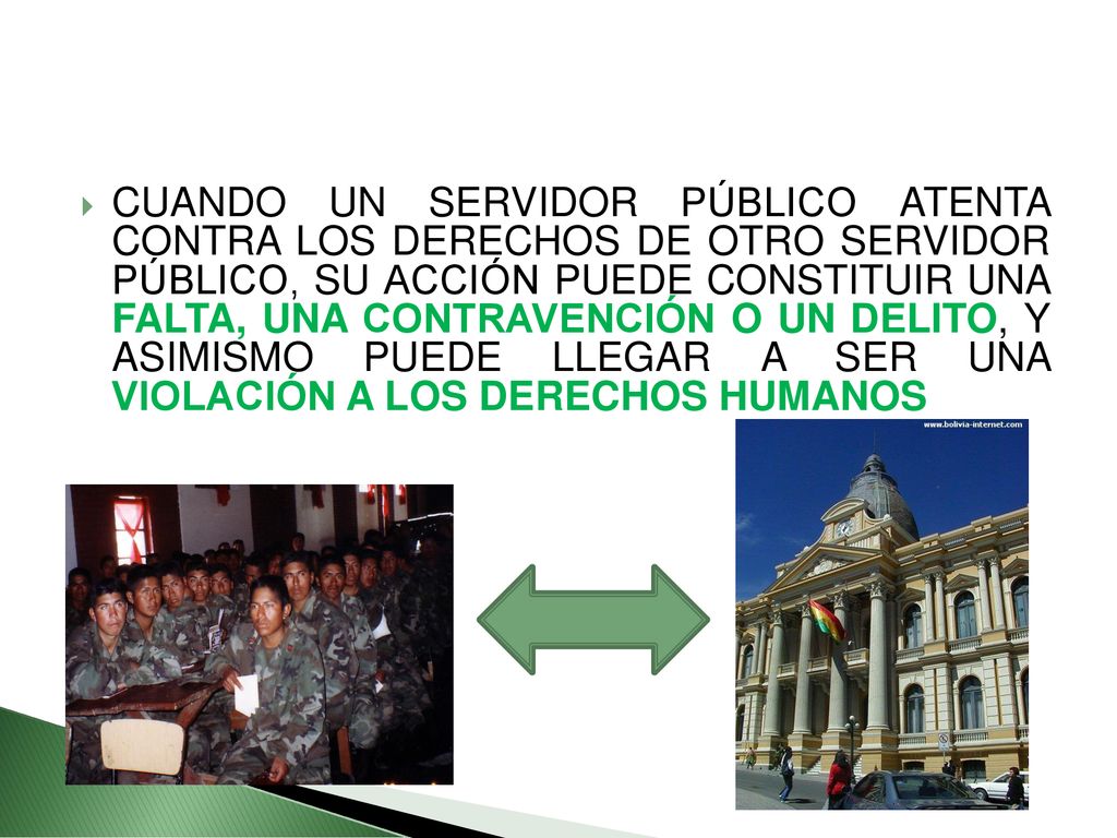 CUANDO UN SERVIDOR PÚBLICO ATENTA CONTRA LOS DERECHOS DE OTRO SERVIDOR PÚBLICO, SU ACCIÓN PUEDE CONSTITUIR UNA FALTA, UNA CONTRAVENCIÓN O UN DELITO, Y ASIMISMO PUEDE LLEGAR A SER UNA VIOLACIÓN A LOS DERECHOS HUMANOS