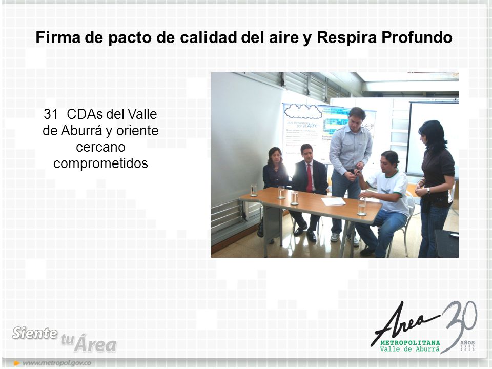 Firma de pacto de calidad del aire y Respira Profundo