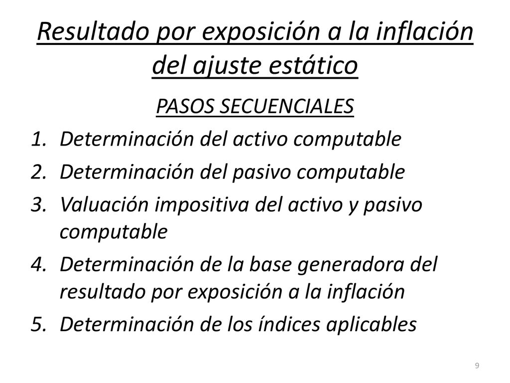 Resultado por exposición a la inflación del ajuste estático