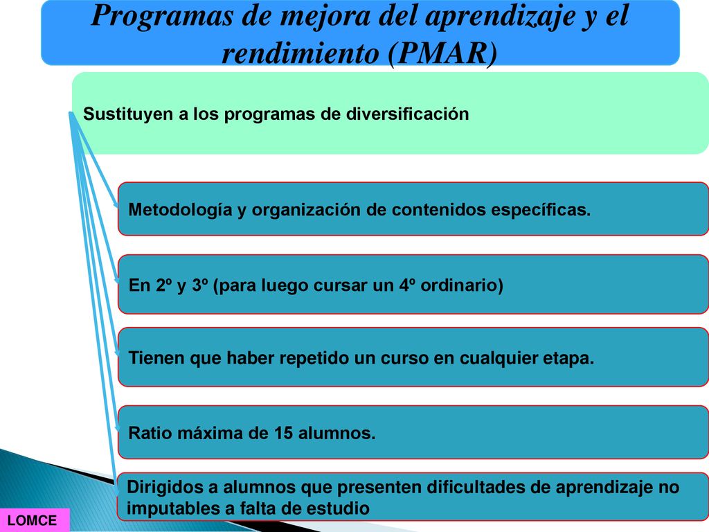 Programas de mejora del aprendizaje y el rendimiento (PMAR)
