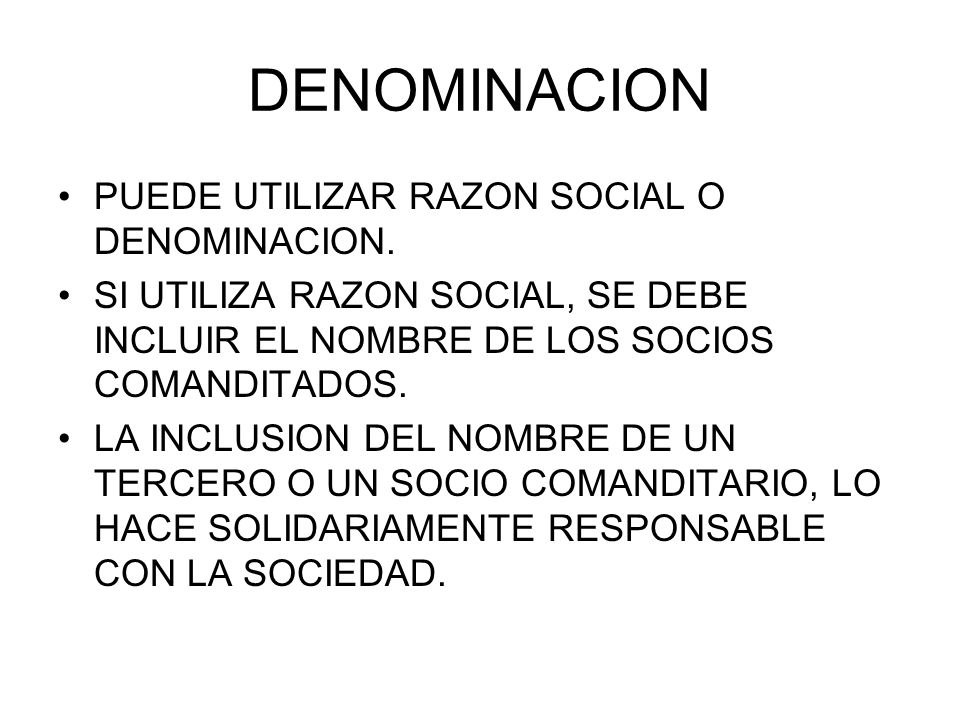DENOMINACION PUEDE UTILIZAR RAZON SOCIAL O DENOMINACION.