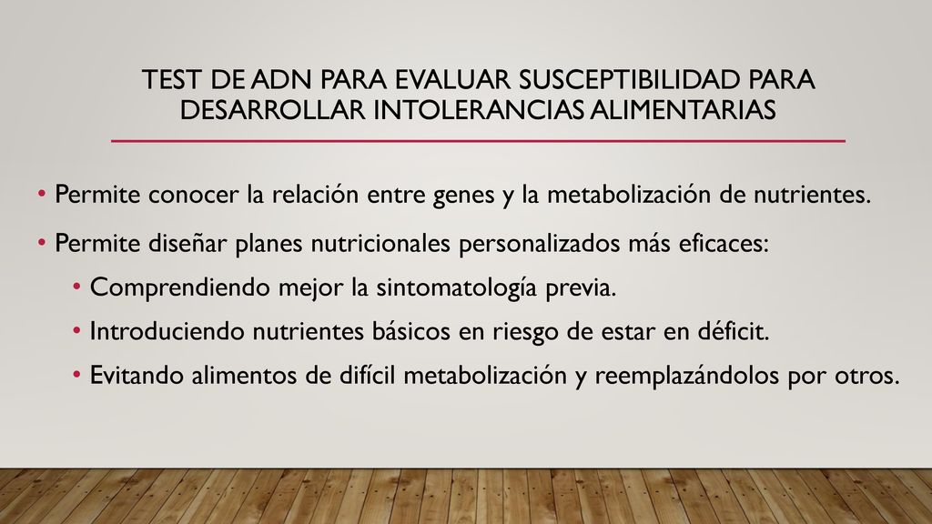 Test de adn para evaluar susceptibilidad para desarrollar intolerancias alimentarias