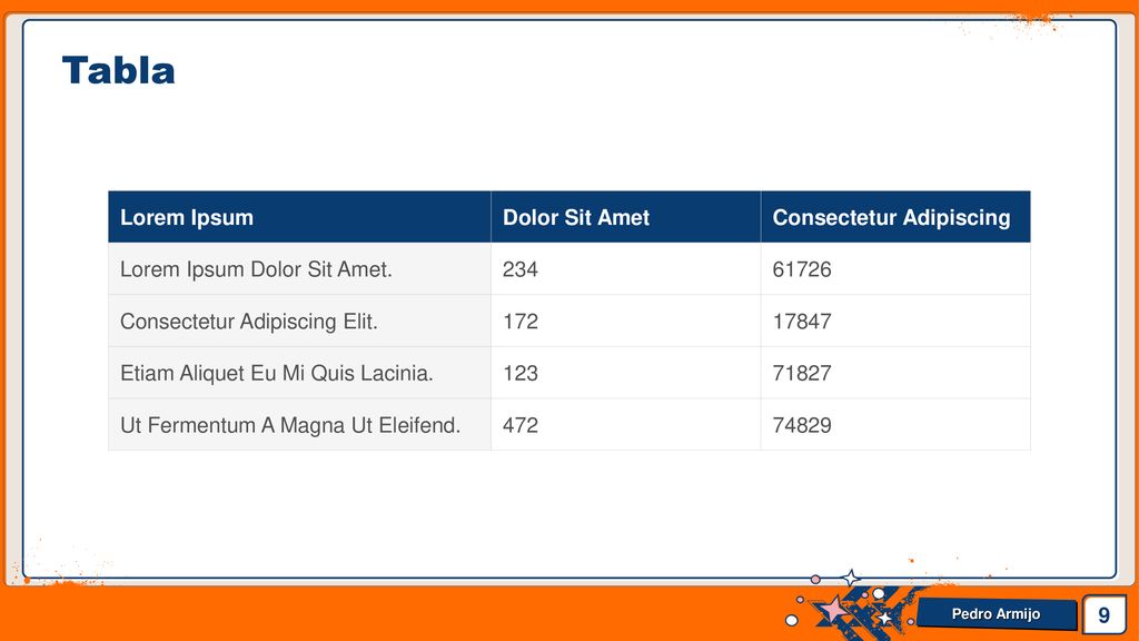 Tabla Lorem Ipsum Dolor Sit Amet Consectetur Adipiscing