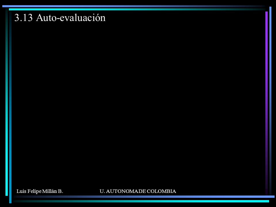 3.13 Auto-evaluación Luis Felipe Millán B. U. AUTONOMA DE COLOMBIA