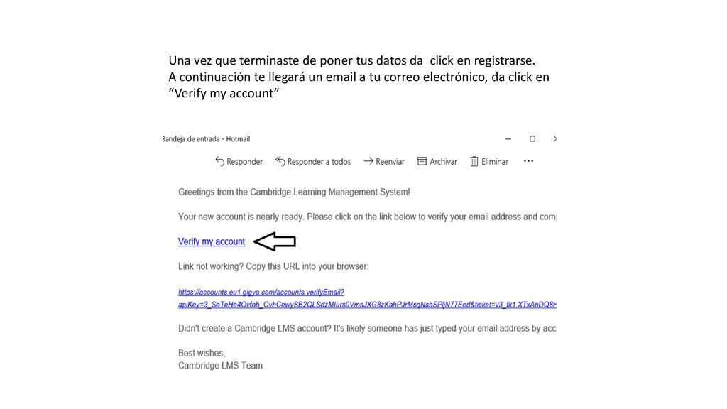 Una vez que terminaste de poner tus datos da click en registrarse.