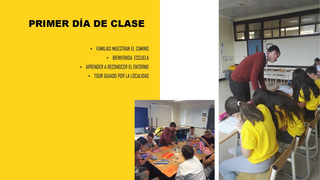 PRIMER DÍA DE CLASE FAMILIAS MUESTRAN EL CAMINO BIENVENIDA ESCUELA