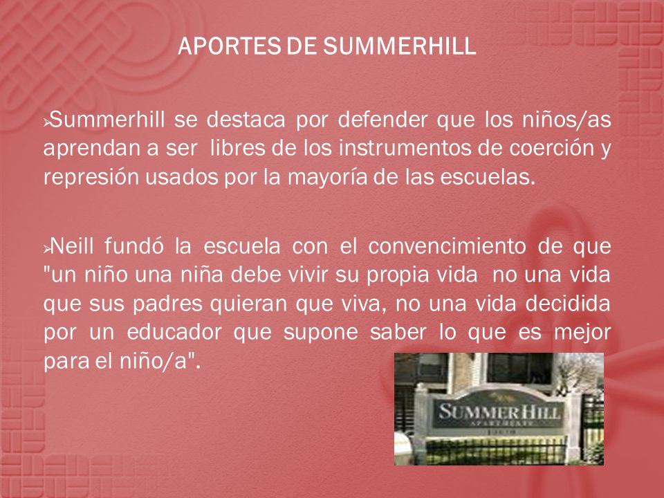 APORTES DE SUMMERHILL
