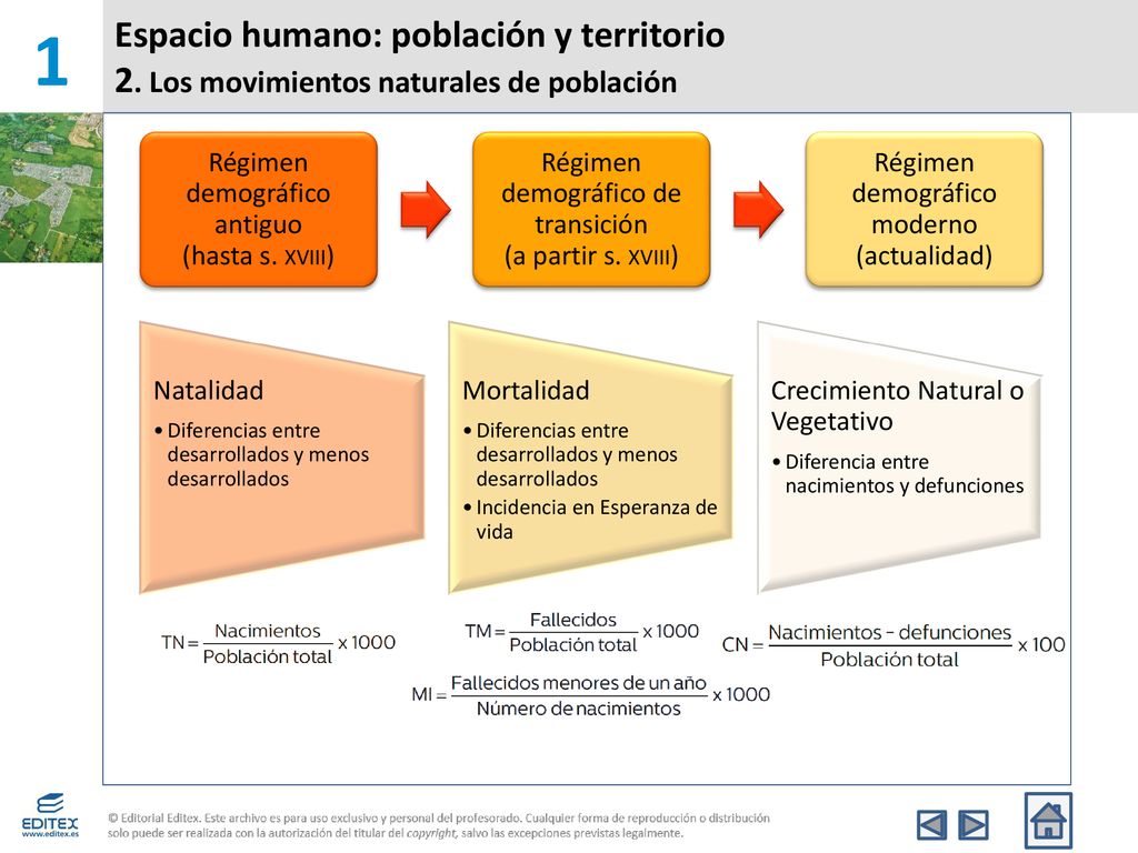 1 Espacio humano: población y territorio 2. Los movimientos naturales de población. Régimen demográfico antiguo (hasta s. xviii)