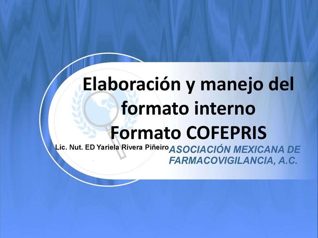 Elaboración y manejo del formato interno Formato COFEPRIS