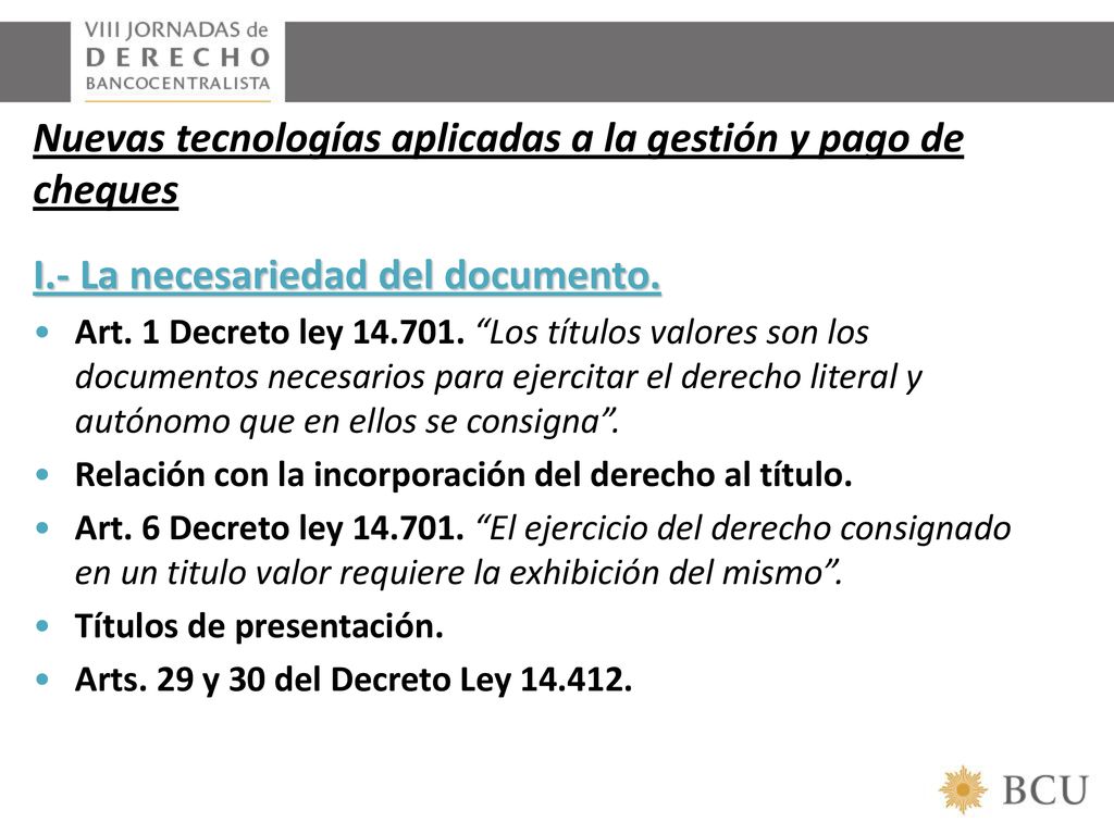 Nuevas tecnologías aplicadas a la gestión y pago de cheques
