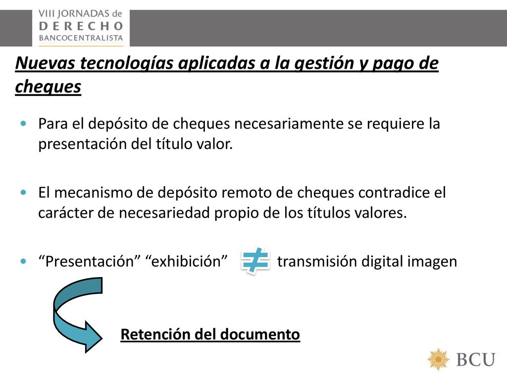 Nuevas tecnologías aplicadas a la gestión y pago de cheques