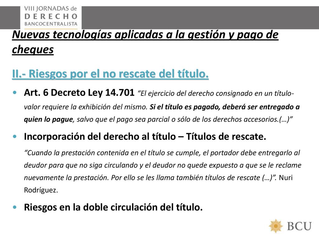 Nuevas tecnologías aplicadas a la gestión y pago de cheques