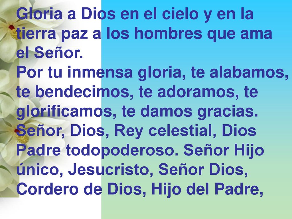 Gloria a Dios en el cielo y en la