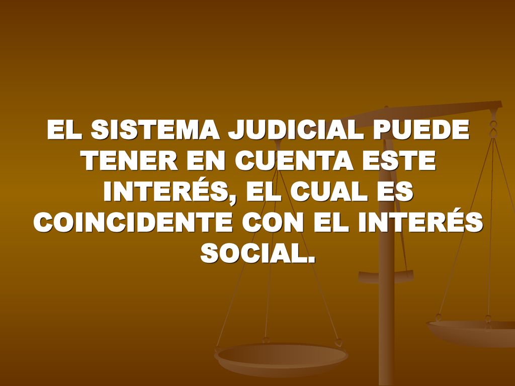 EL SISTEMA JUDICIAL PUEDE TENER EN CUENTA ESTE INTERÉS, EL CUAL ES COINCIDENTE CON EL INTERÉS SOCIAL.