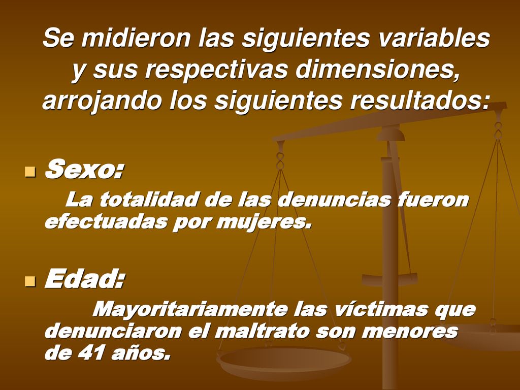 Se midieron las siguientes variables y sus respectivas dimensiones, arrojando los siguientes resultados: