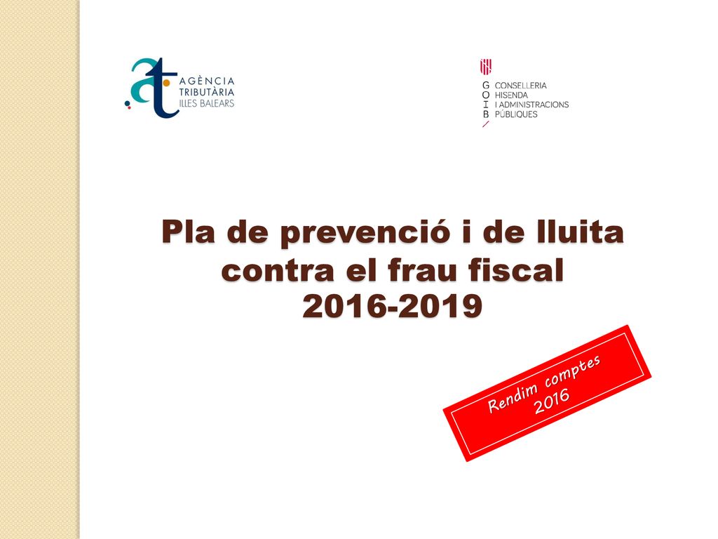 Pla de prevenció i de lluita contra el frau fiscal