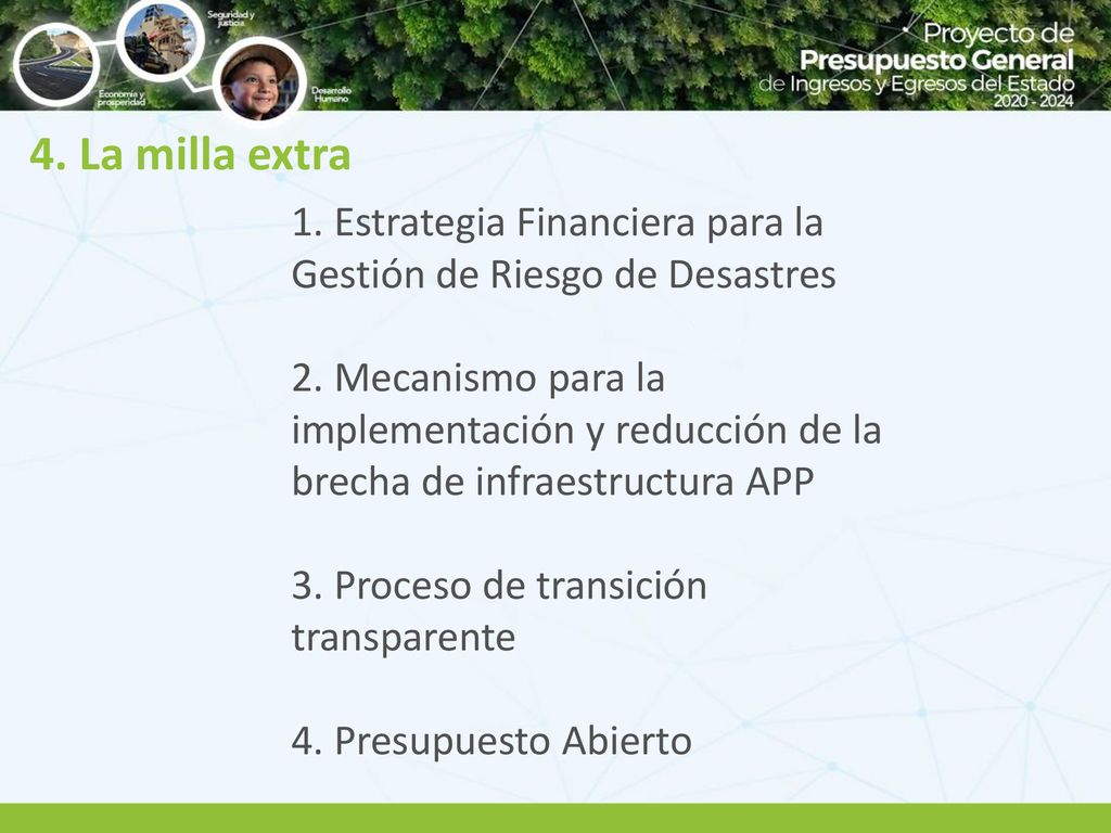 4. La milla extra 1. Estrategia Financiera para la Gestión de Riesgo de Desastres.