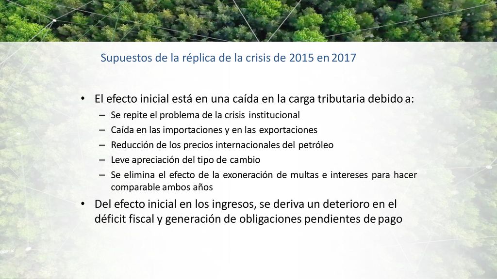 Supuestos de la réplica de la crisis de 2015 en 2017