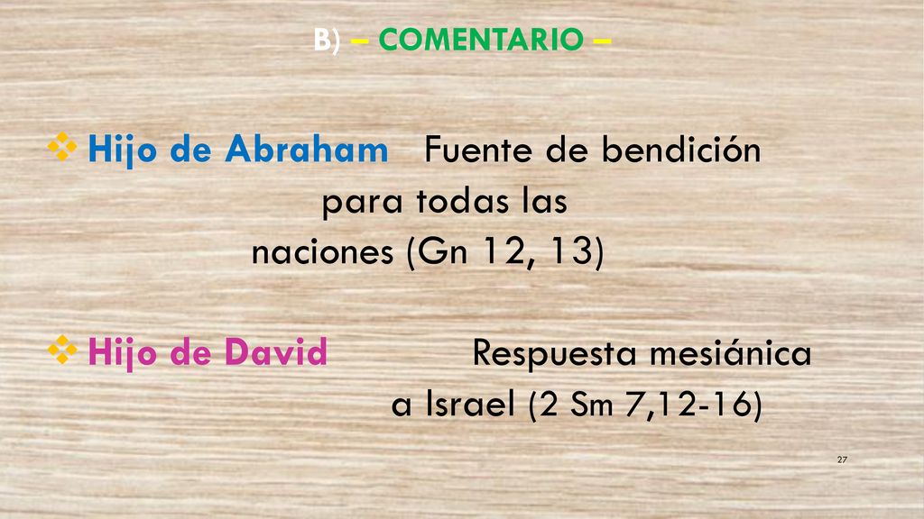 Hijo de David Respuesta mesiánica a Israel (2 Sm 7,12-16)