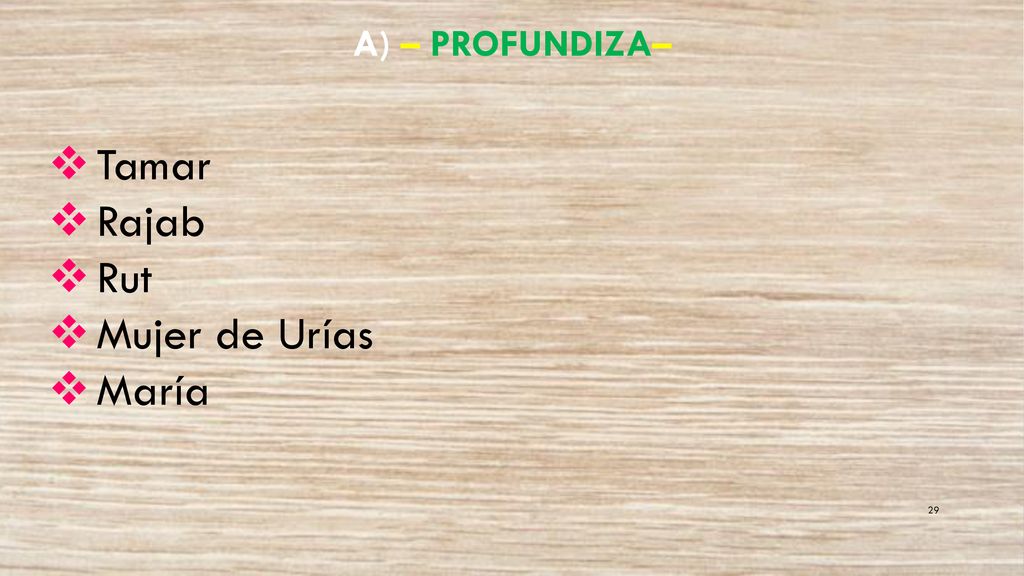 a) – Profundiza– Tamar Rajab Rut Mujer de Urías María