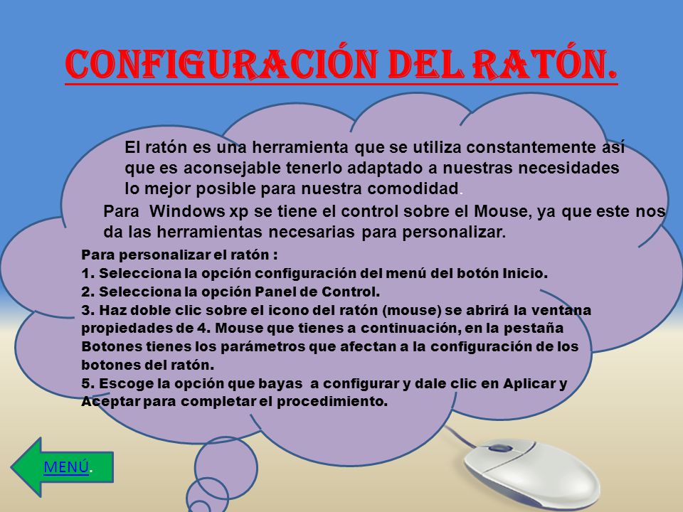 CONFIGURACIÓN DEL RATÓN.