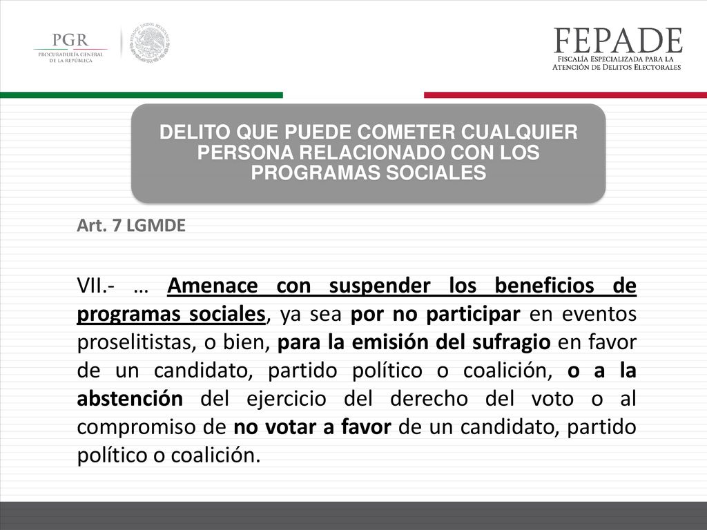 DELITO QUE PUEDE COMETER CUALQUIER PERSONA RELACIONADO CON LOS PROGRAMAS SOCIALES