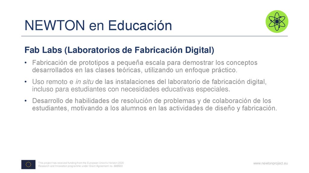 NEWTON en Educación Fab Labs (Laboratorios de Fabricación Digital)