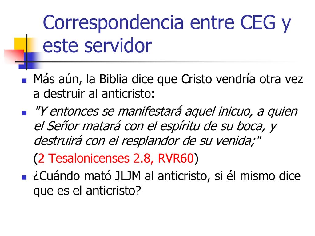 Correspondencia entre CEG y este servidor