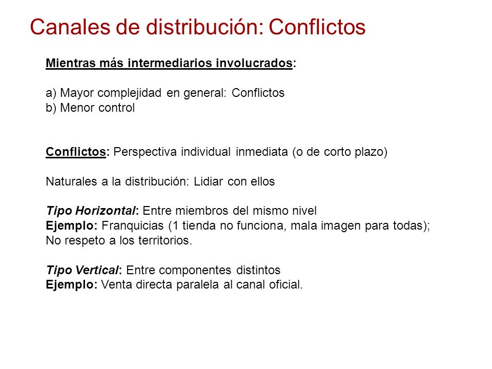 Canales de distribución: Conflictos
