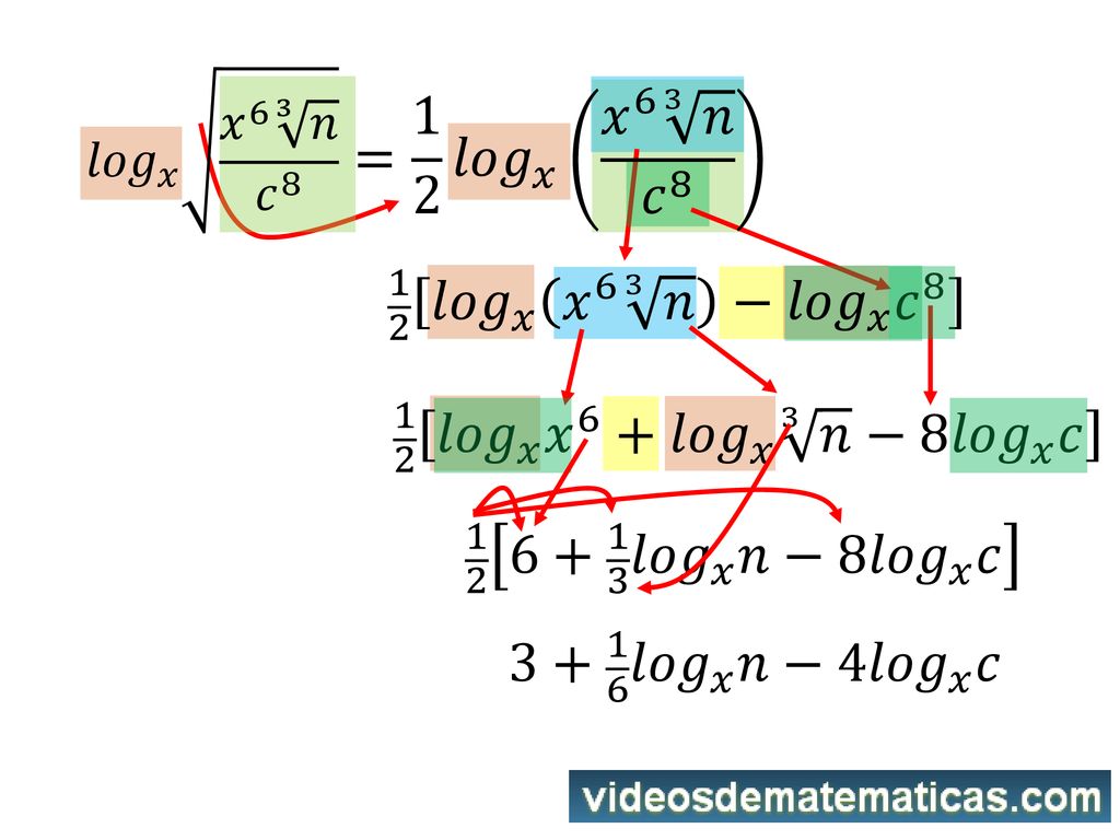 = 1 2 𝑙𝑜𝑔 𝑥 𝑥 6 3 𝑛 𝑐 𝑙𝑜𝑔 𝑥 𝑥 6 3 𝑛 − 𝑙𝑜𝑔 𝑥 𝑐 8