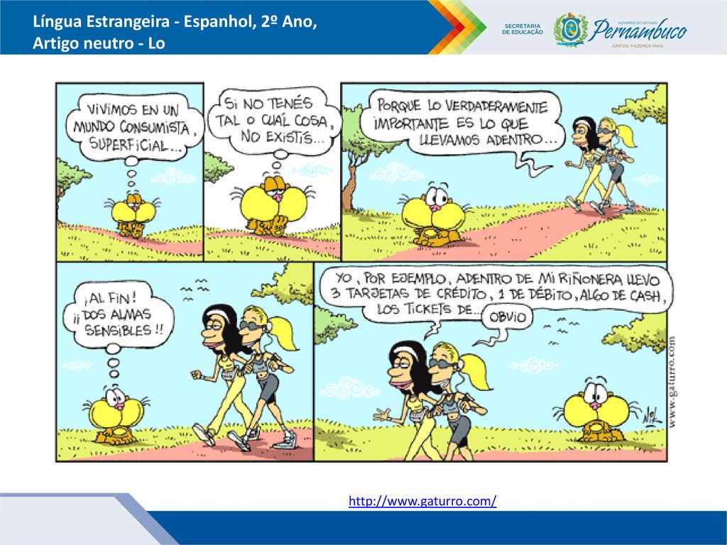 Língua Estrangeira - Espanhol, 2º Ano, Artigo neutro - Lo