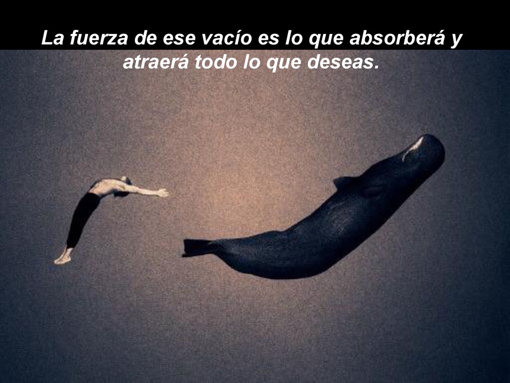 La fuerza de ese vacío es lo que absorberá y atraerá todo lo que deseas.