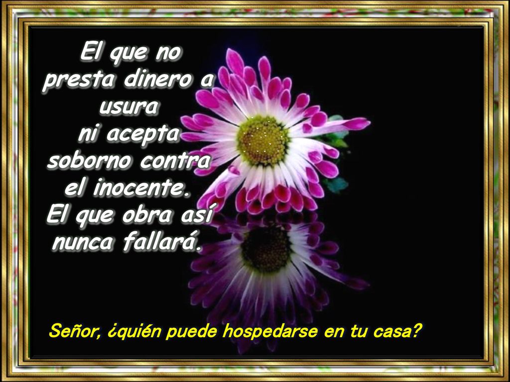 ni acepta soborno contra el inocente. El que obra así nunca fallará.