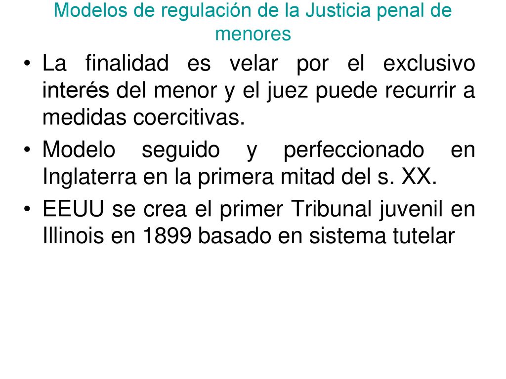 Modelos de regulación de la Justicia penal de menores