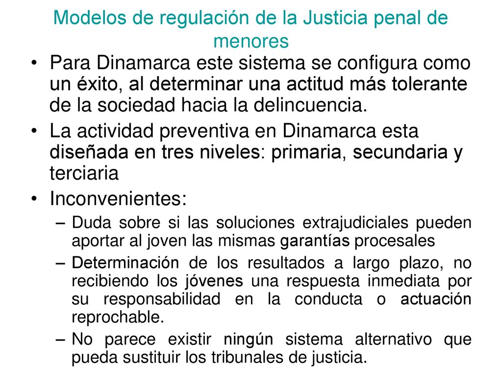 Modelos de regulación de la Justicia penal de menores