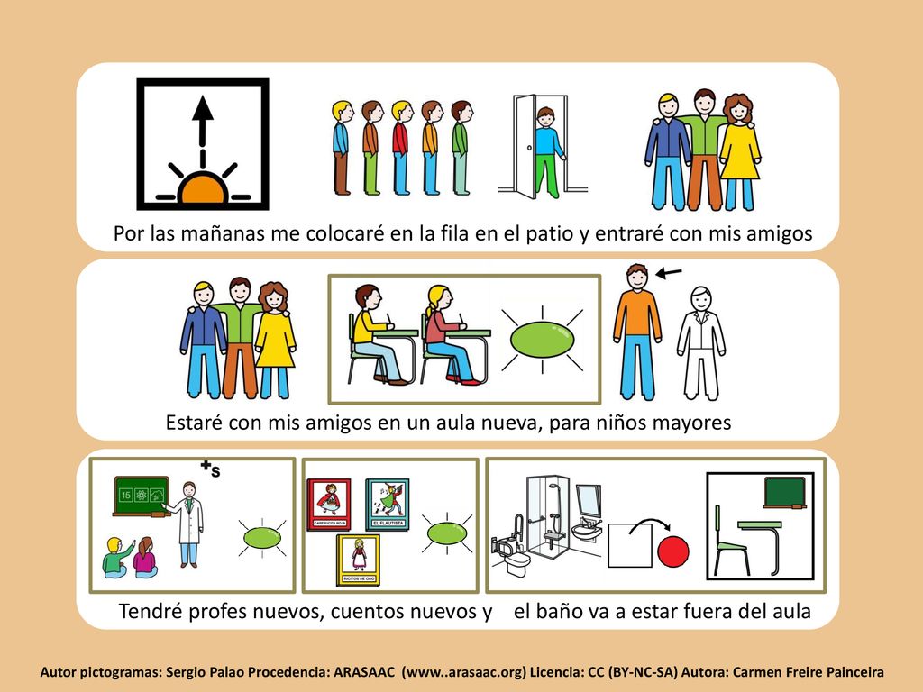 Estaré con mis amigos en un aula nueva, para niños mayores