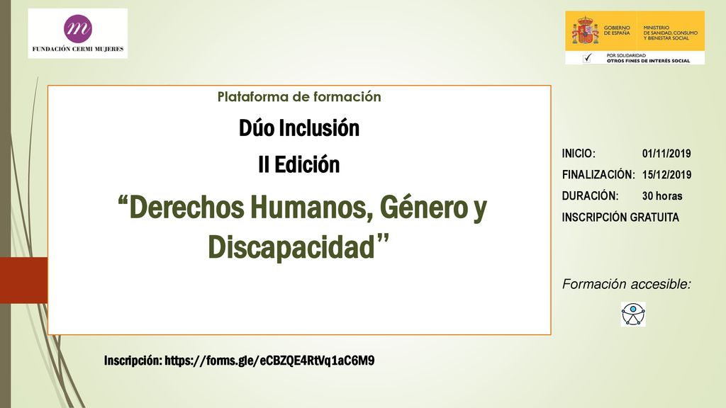 Plataforma de formación Derechos Humanos, Género y Discapacidad